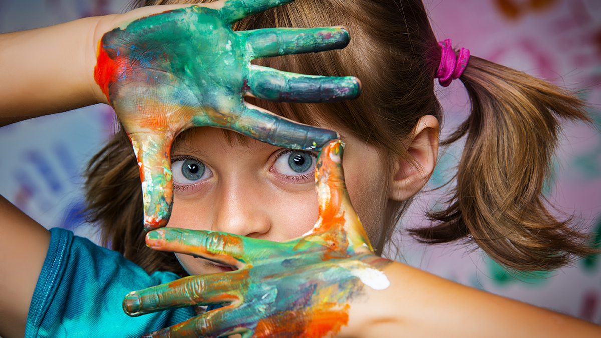 little girl and colors - portrait